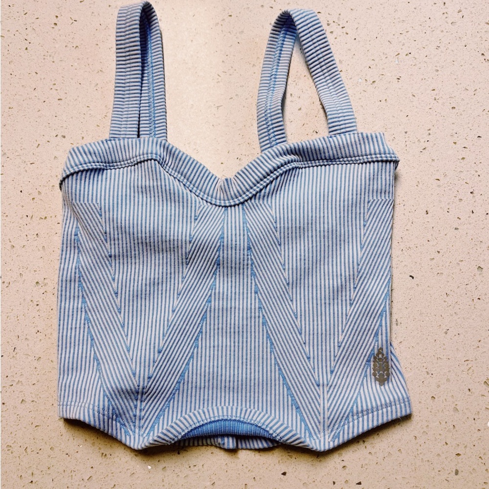 Free People Blue Striped Tank